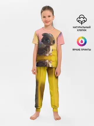 Детская пижама с брюками / Дракончик на берегу озера