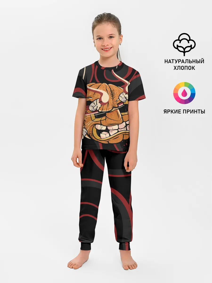 Детская пижама с брюками / Хеллоуинская тыква-хання