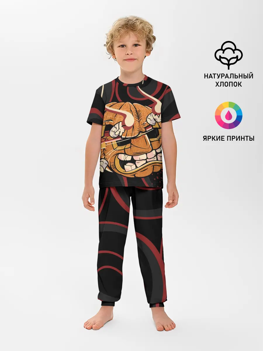 Детская пижама с брюками / Хеллоуинская тыква-хання