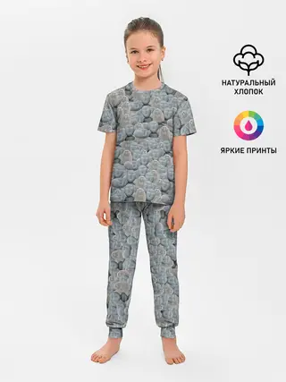 Детская пижама с брюками / Каменные лица 3D МЕМ 2020