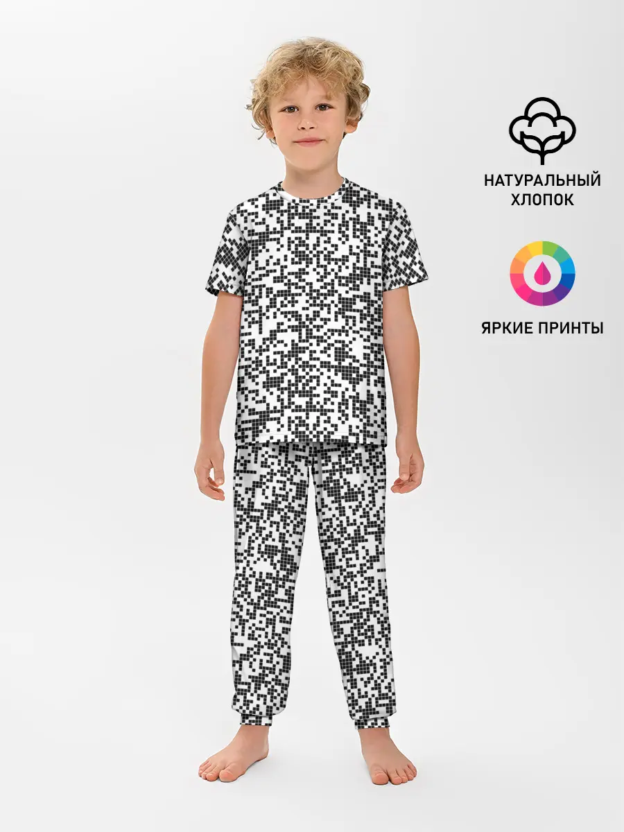Детская пижама с брюками / Пиксельный Узор
