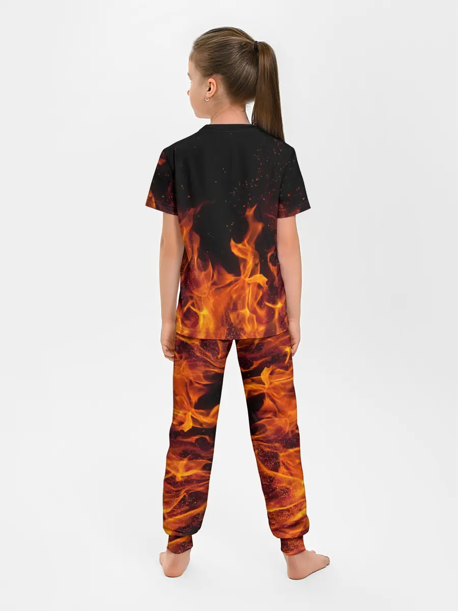 Детская пижама с брюками / Огонь с искрами