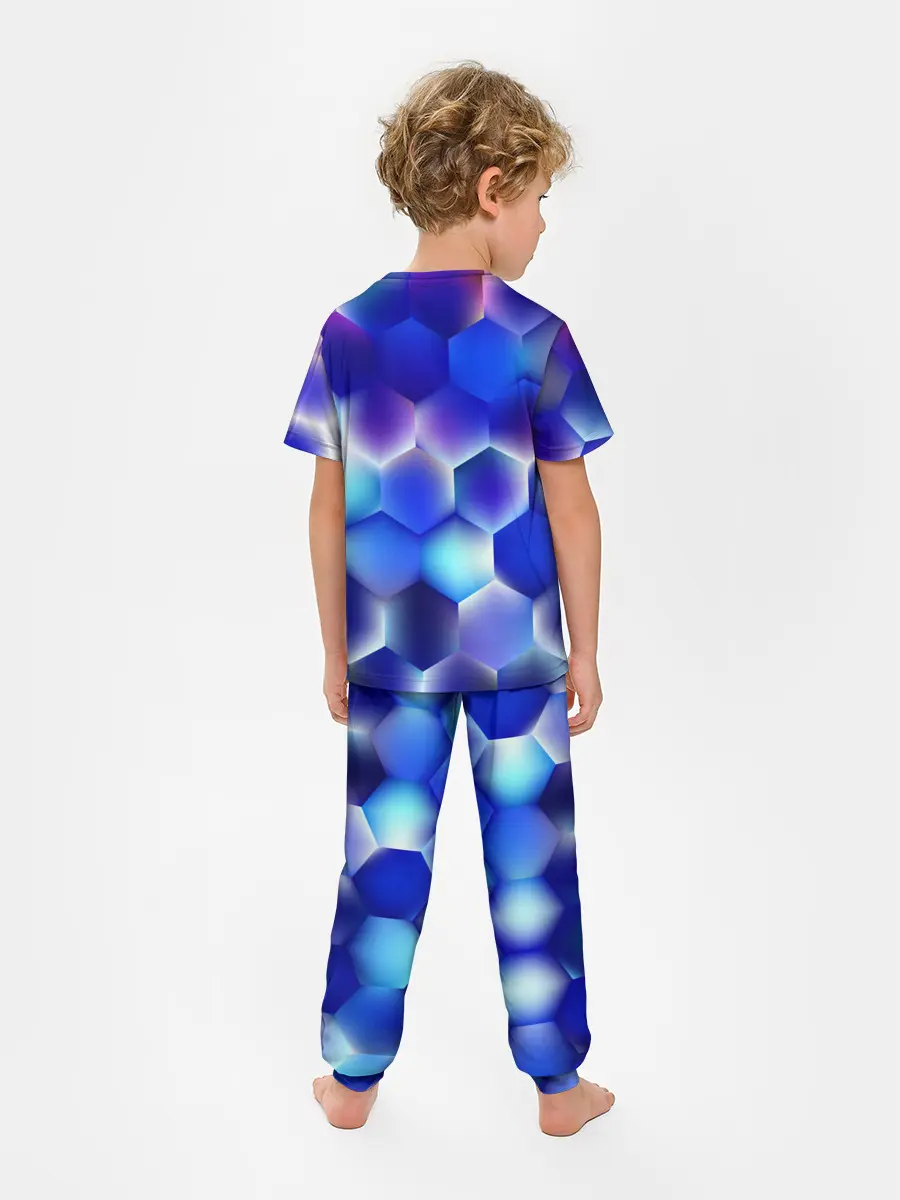 Детская пижама с брюками / Синяя чешуя змеи