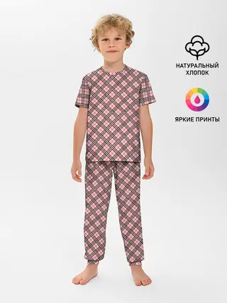 Детская пижама с брюками / Костюм в клетку