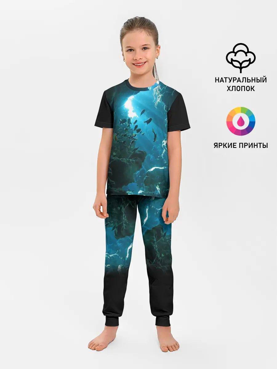 Детская пижама с брюками / Коралловые рыбки