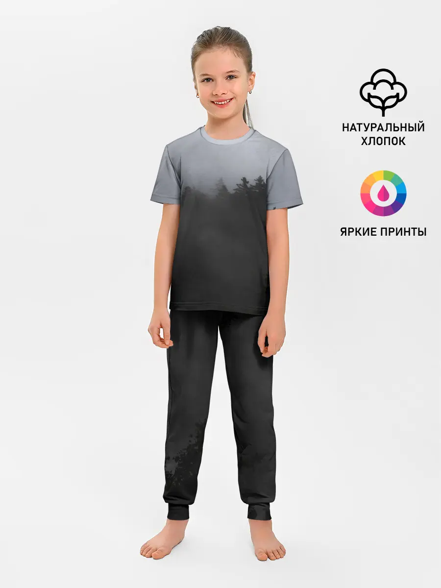 Детская пижама с брюками / Лес в дыму