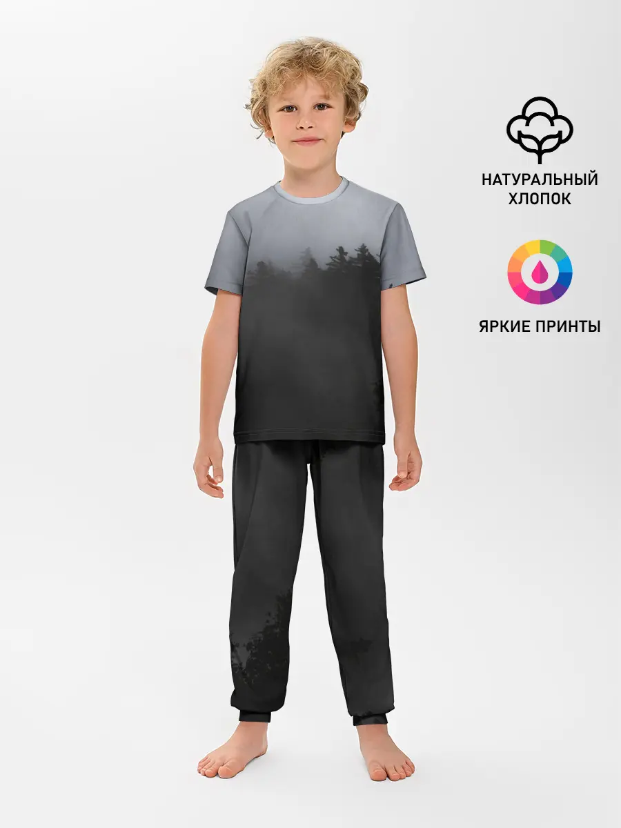 Детская пижама с брюками / Лес в дыму