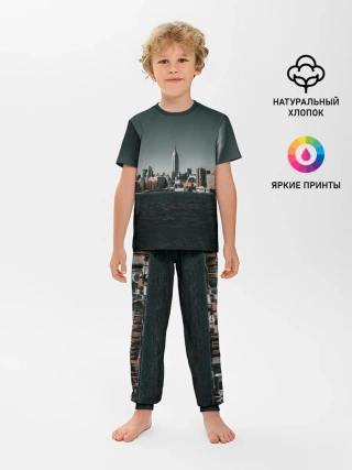 Детская пижама с брюками / Вид на Нью Йорк