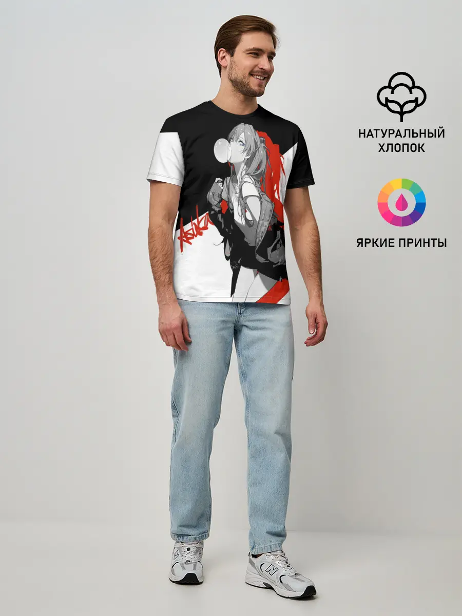 Мужская базовая футболка / Asuka Langley Evangelion