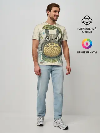 Мужская базовая футболка / My Neighbor Totoro заяц с чешуей