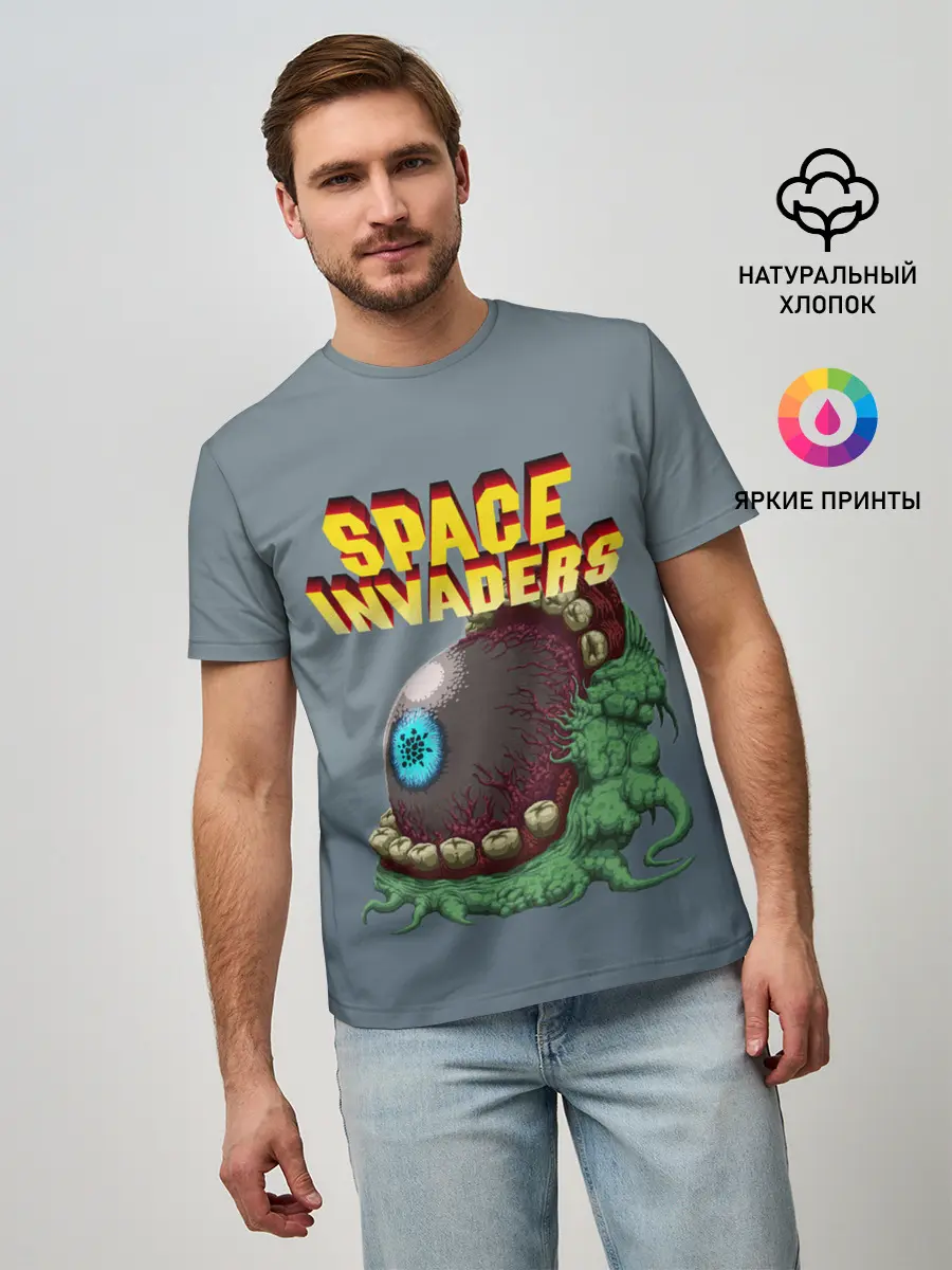 Мужская базовая футболка / Boss | Space Invaders | Old game