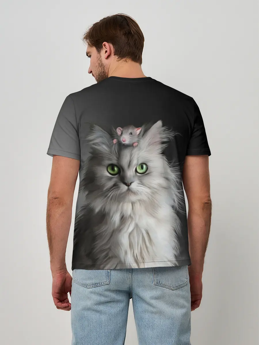 Мужская базовая футболка / Кот и мышка