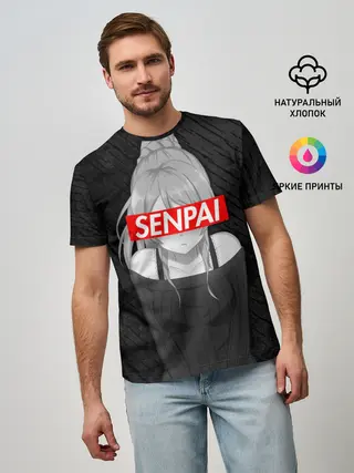 Мужская базовая футболка / Anime Senpai Girl