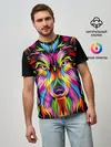 Мужская базовая футболка / Neon wolf