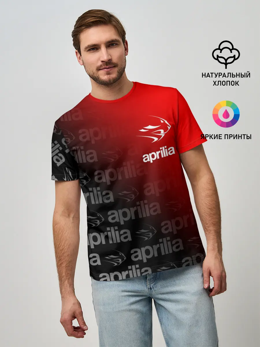 Мужская базовая футболка / APRILIA / АПРИЛИЯ / MOTO