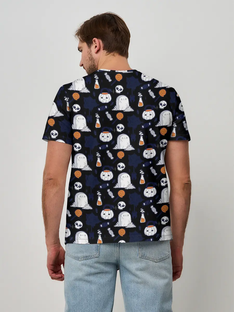 Мужская базовая футболка / Patern Halloween 7