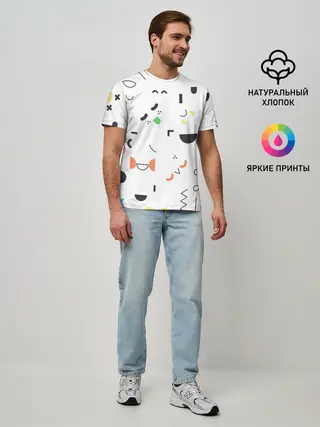 Мужская базовая футболка / TOCA BOCA УЗОР ФОН