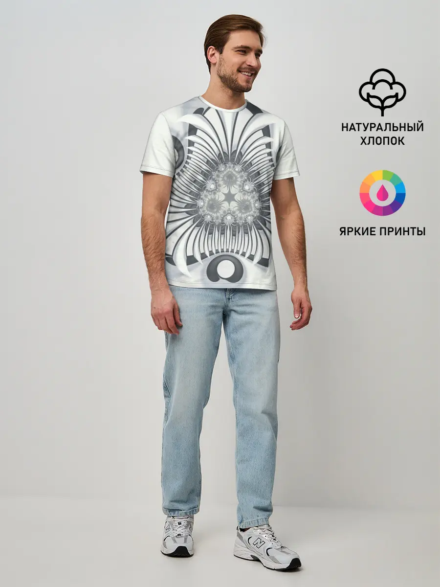 Мужская базовая футболка / Серая абстракция