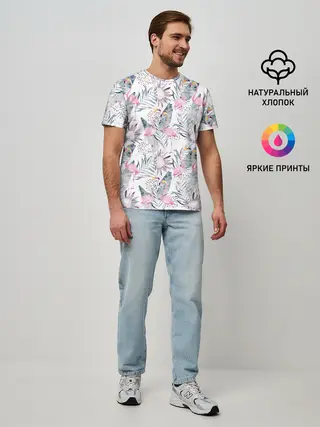 Мужская базовая футболка / Фламинго