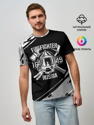 Мужская базовая футболка / FIREFIGHTER 1649 RUSSIA