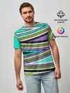 Мужская базовая футболка / Абстрактный асимметричный