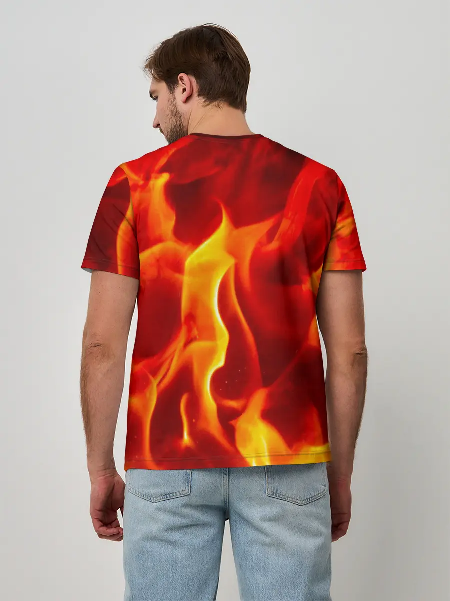 Мужская базовая футболка / The devil is on fire
