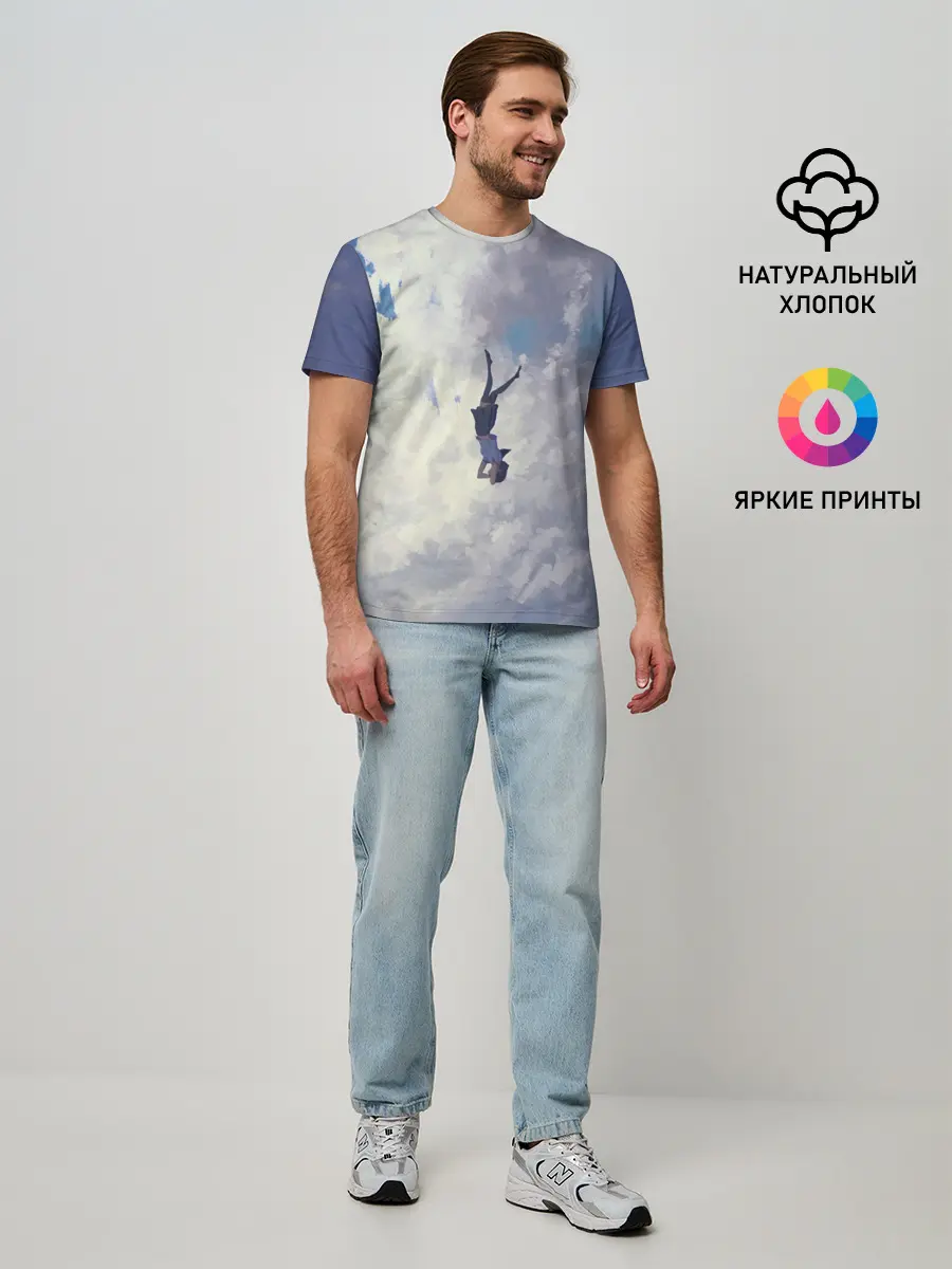 Мужская базовая футболка / Летящая девушка