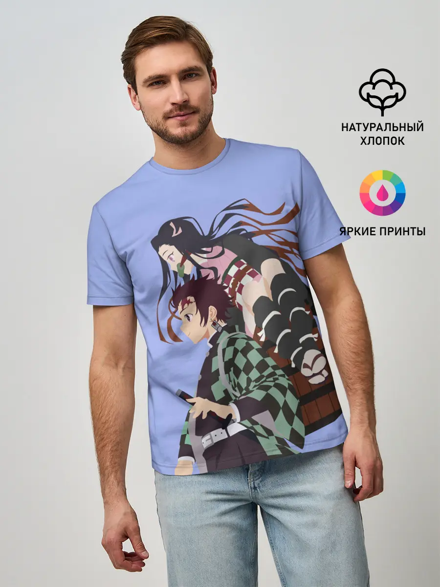 Мужская базовая футболка / Tanjirou & Nezuko