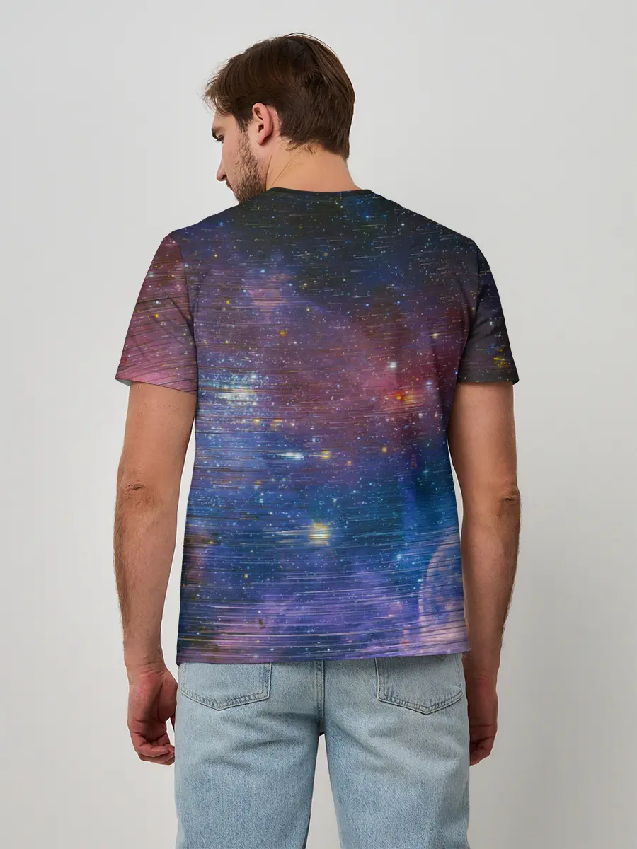 Мужская базовая футболка / Glitch space