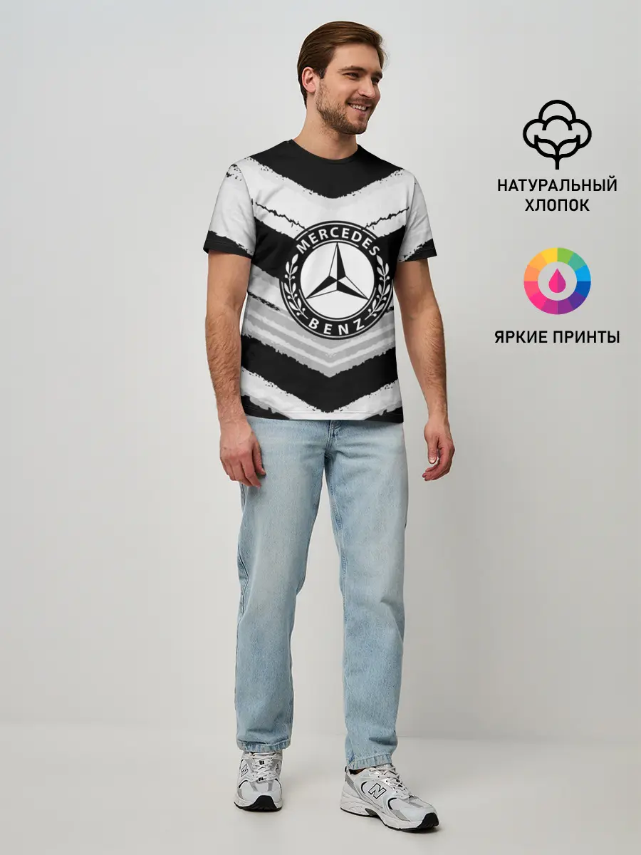 Мужская базовая футболка / Mercedes sport abstract 2018