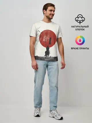 Мужская базовая футболка / Самурай на коне