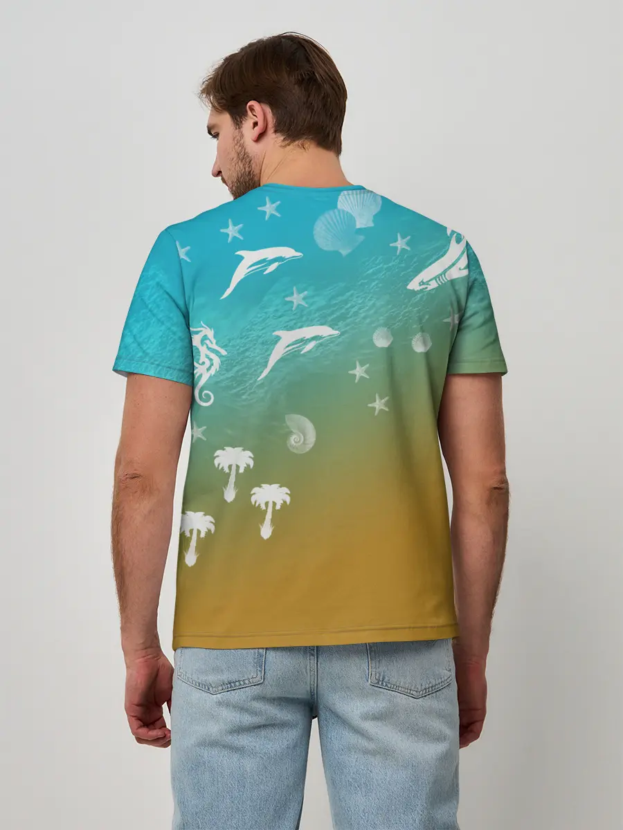 Мужская базовая футболка / Морское ассорти