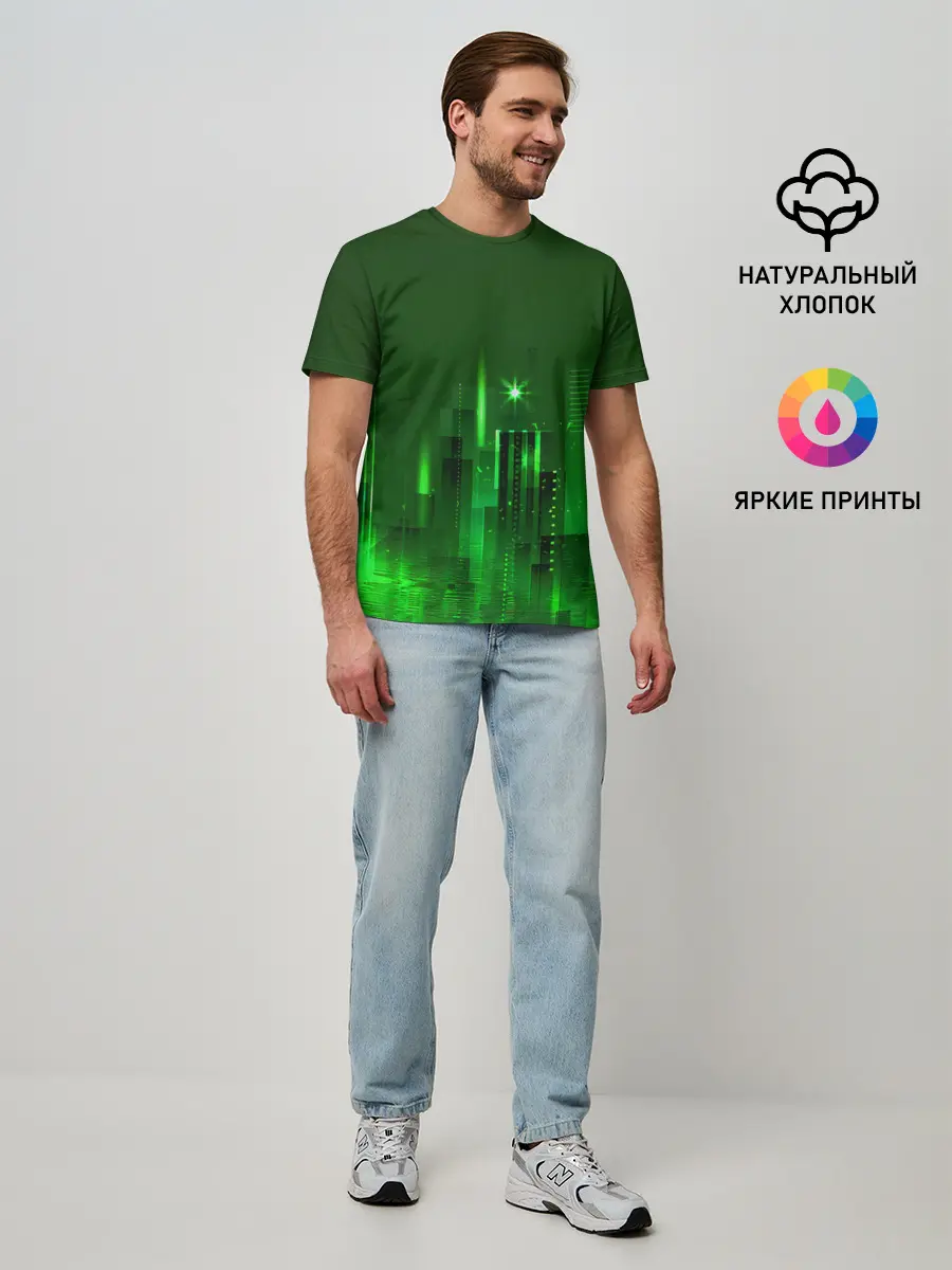 Мужская базовая футболка / Зеленый город