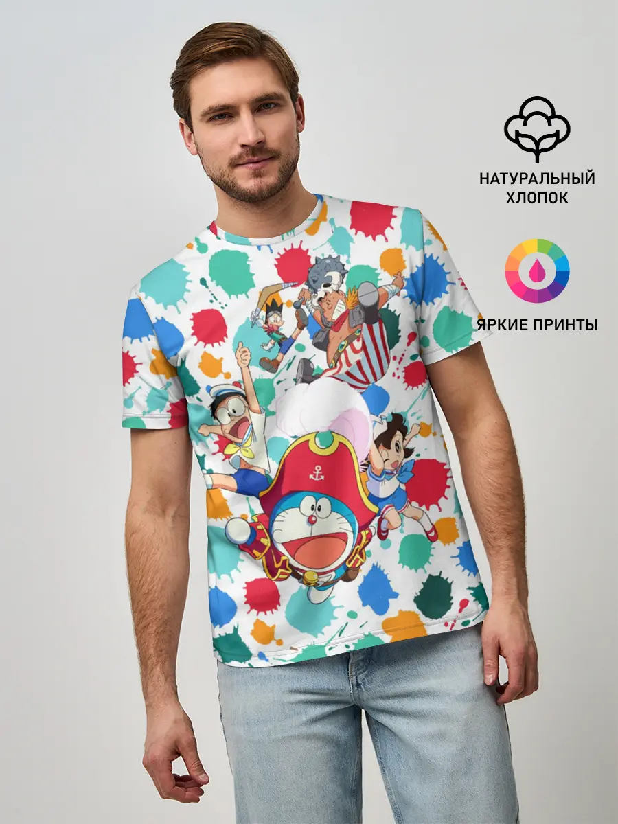 Мужская базовая футболка / Дораэмон и компания