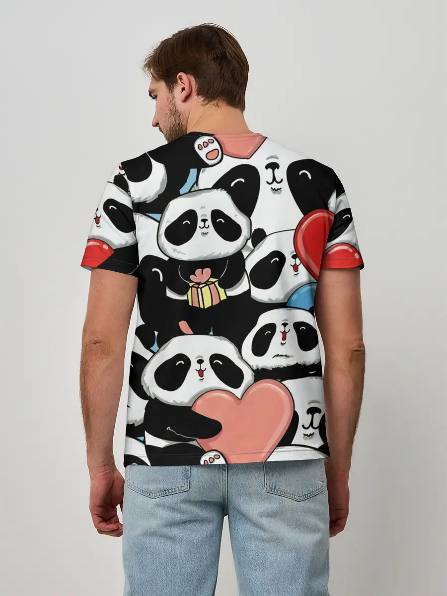 Мужская базовая футболка / Панды.
