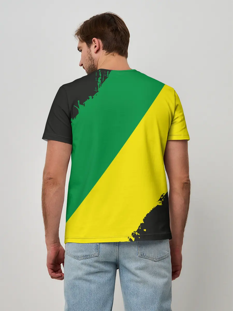 Мужская базовая футболка / JDM GREEN YELLOW LOGO