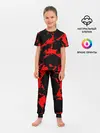 Детская пижама с брюками / Красный на черном