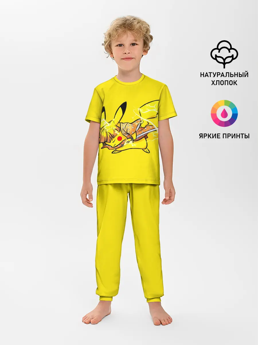 Детская пижама с брюками / Пикачу Зеницу клинок демонов