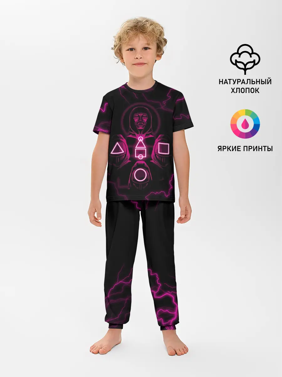 Детская пижама с брюками / Игра в кальмара смотрящий тут как тут