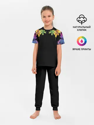 Детская пижама с брюками / Цветы