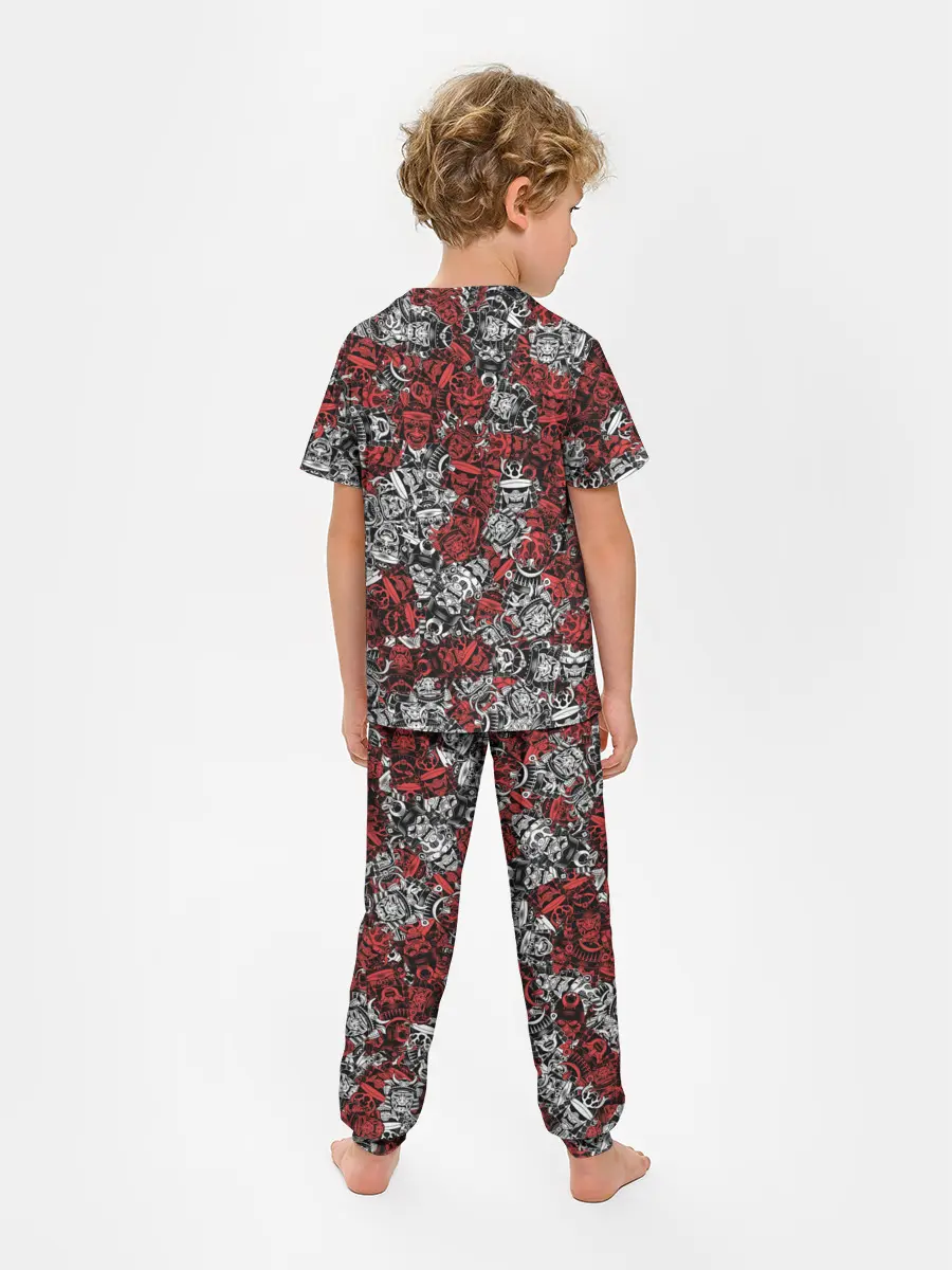 Детская пижама с брюками / Красные и Белые самураи
