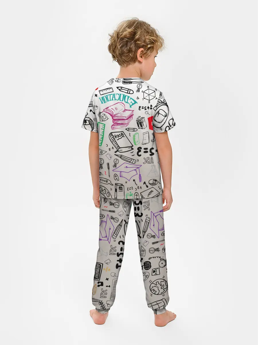 Детская пижама с брюками / учеба узор
