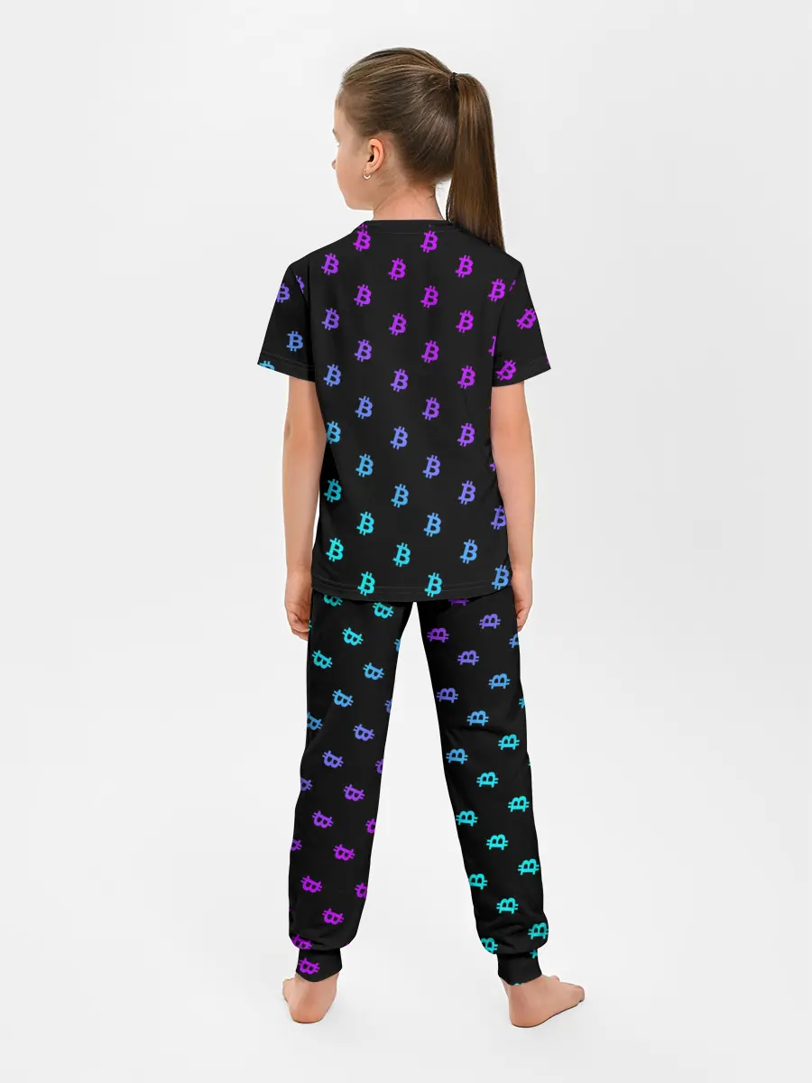 Детская пижама с брюками / БИТКОИН НЕОН |BITCOIN NEON