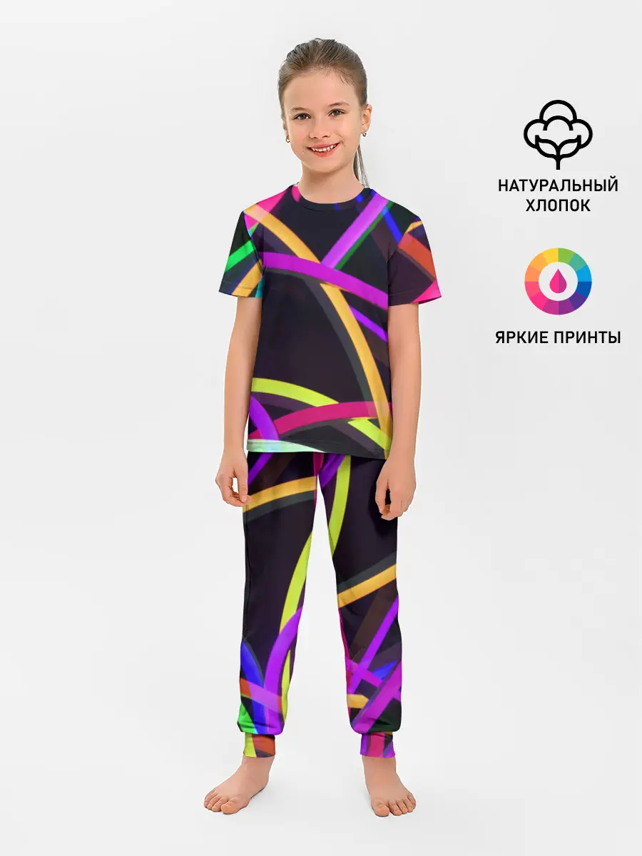 Детская пижама с брюками / Светящиеся полосы