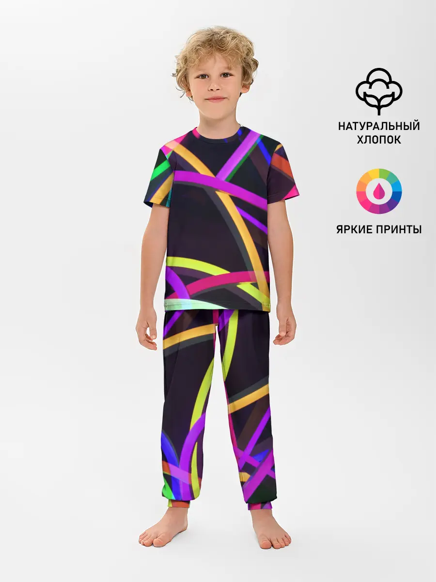 Детская пижама с брюками / Светящиеся полосы