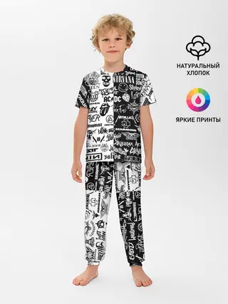 Детская пижама с брюками / Эмблемы Рок Групп