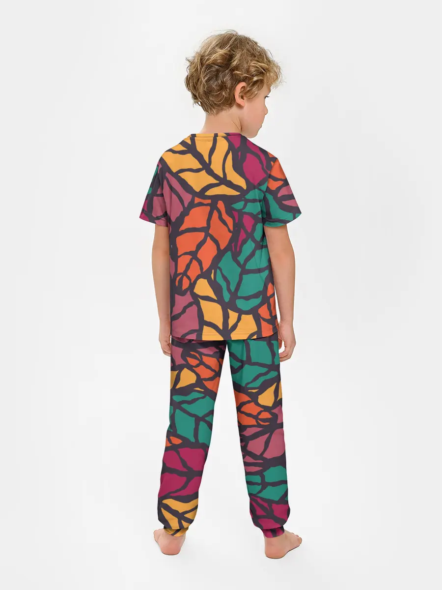 Детская пижама с брюками / Листья