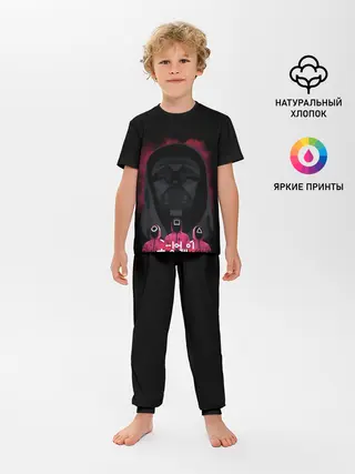 Детская пижама с брюками / Игра в кальмара Маска