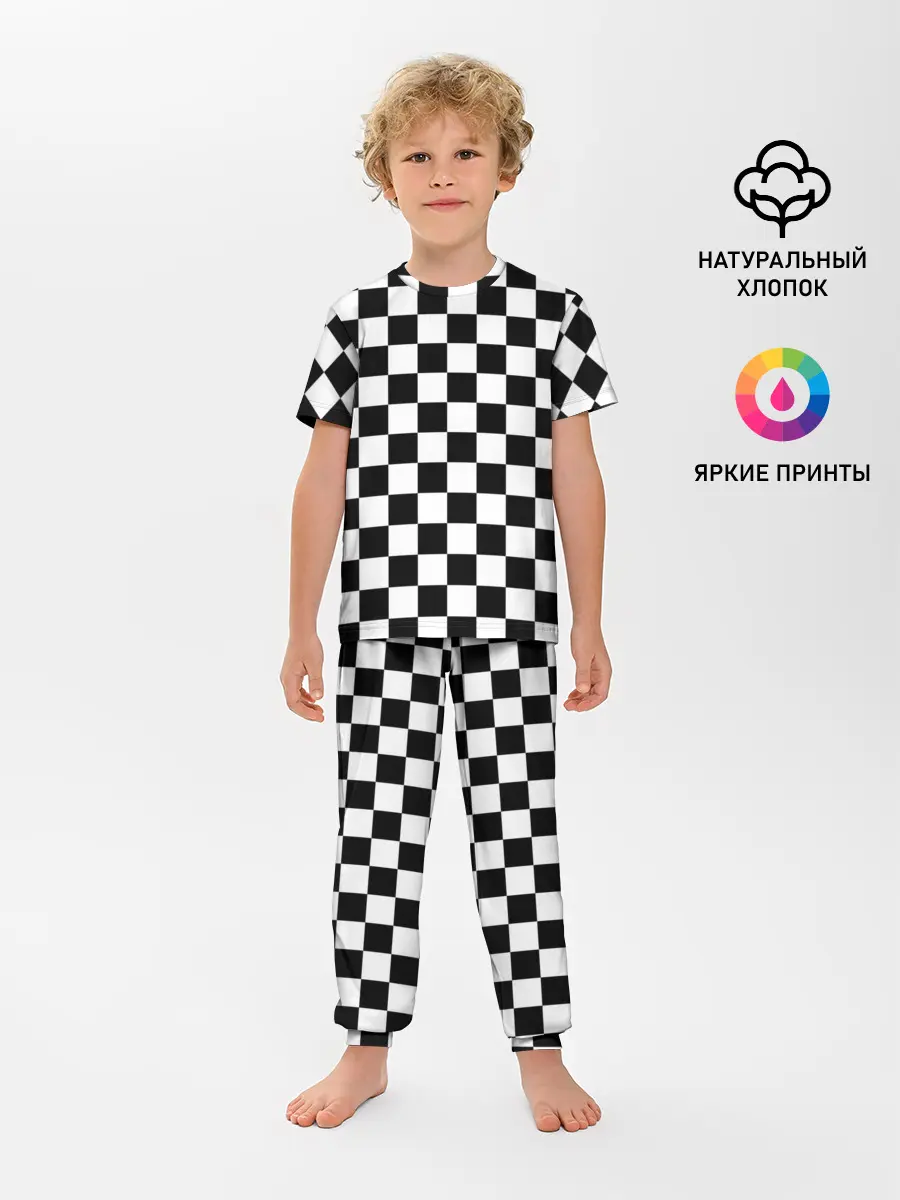 Детская пижама с брюками / Шахматка