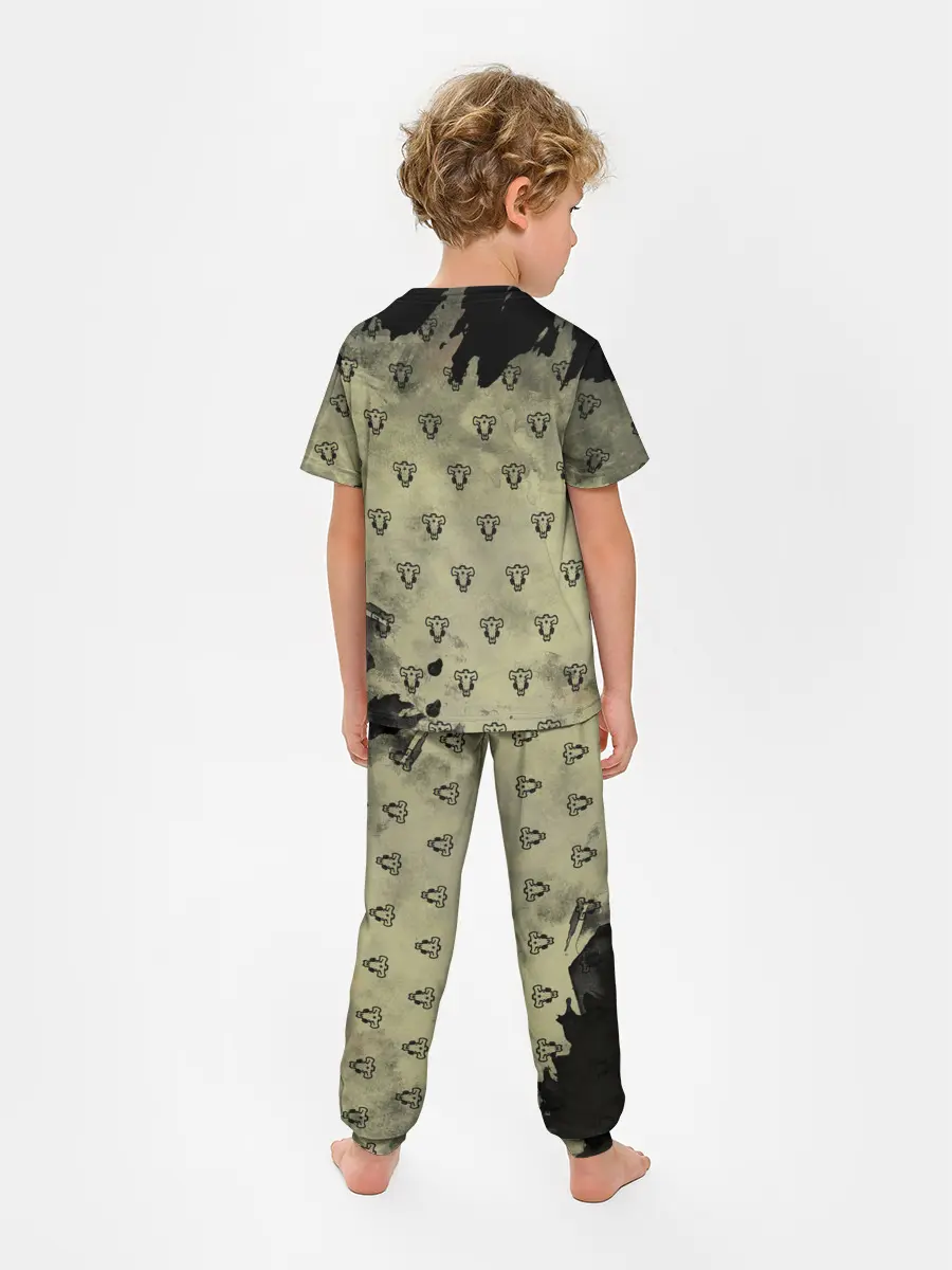 Детская пижама с брюками / Чёрный клевер Черные быки